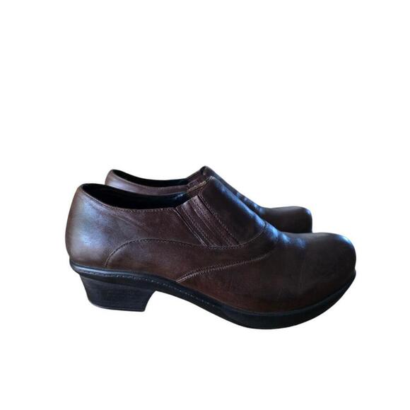 Abeo Womens Brown Leather 247 Colbie Slip On Clogs Size 9 - Picture 7 of 9